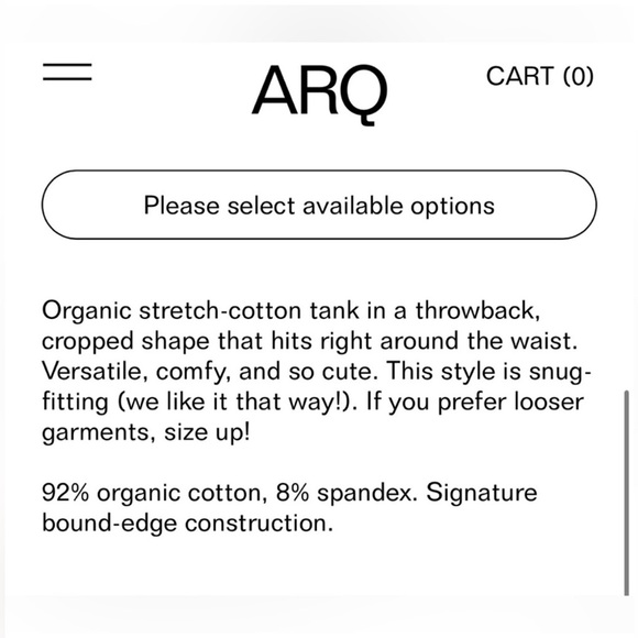 ARQ Crop Tank Calico Size Large Discontinued - Picture 5 of 6